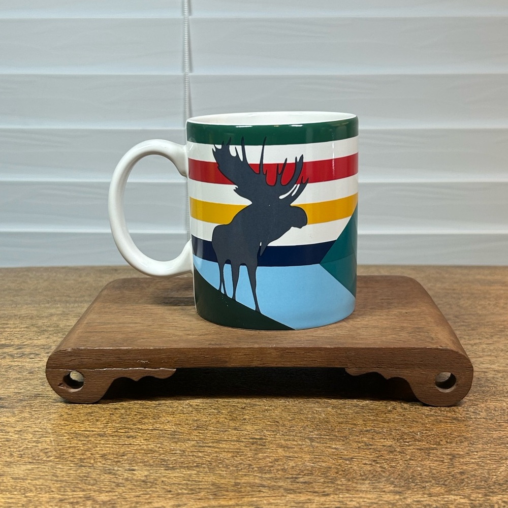 Hudson’s Bay Co. Striped Moose Mug with Multicolor Design - Final Price!